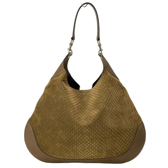 Auth GUCCI Micro GG 815923 Brown Suede Leather - Shoulder Bag - Picture 1 of 16